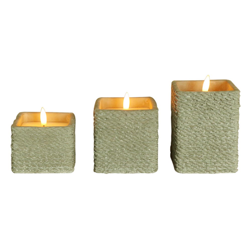 LED 3D Wick Flameless Candle med fjärrkontroll för heminredning