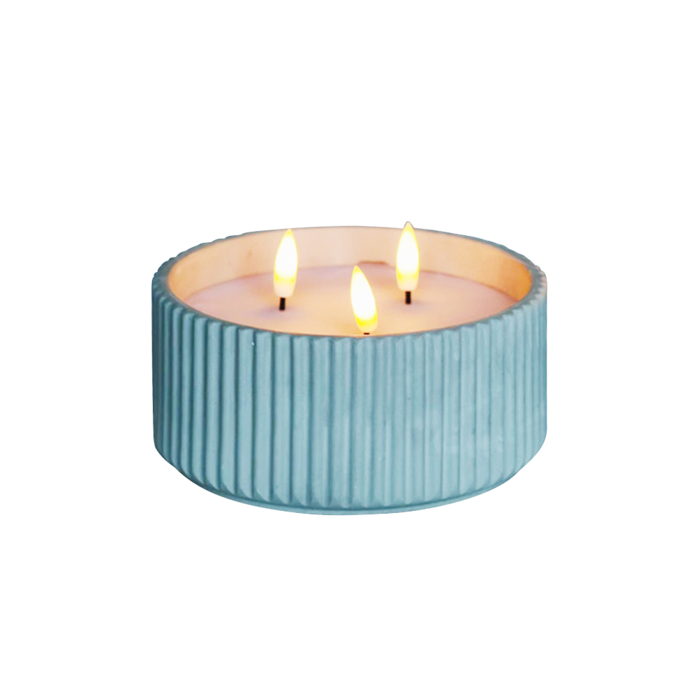 LED Cement 3D Wick Candle med hård randyta