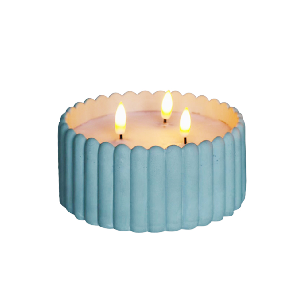 LED -batteri opererade hemdekoration cement 3d wick ljus