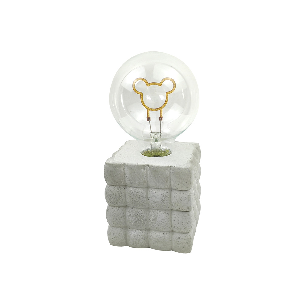 Cementstrukturerad frostad LED -skrivbordslampa