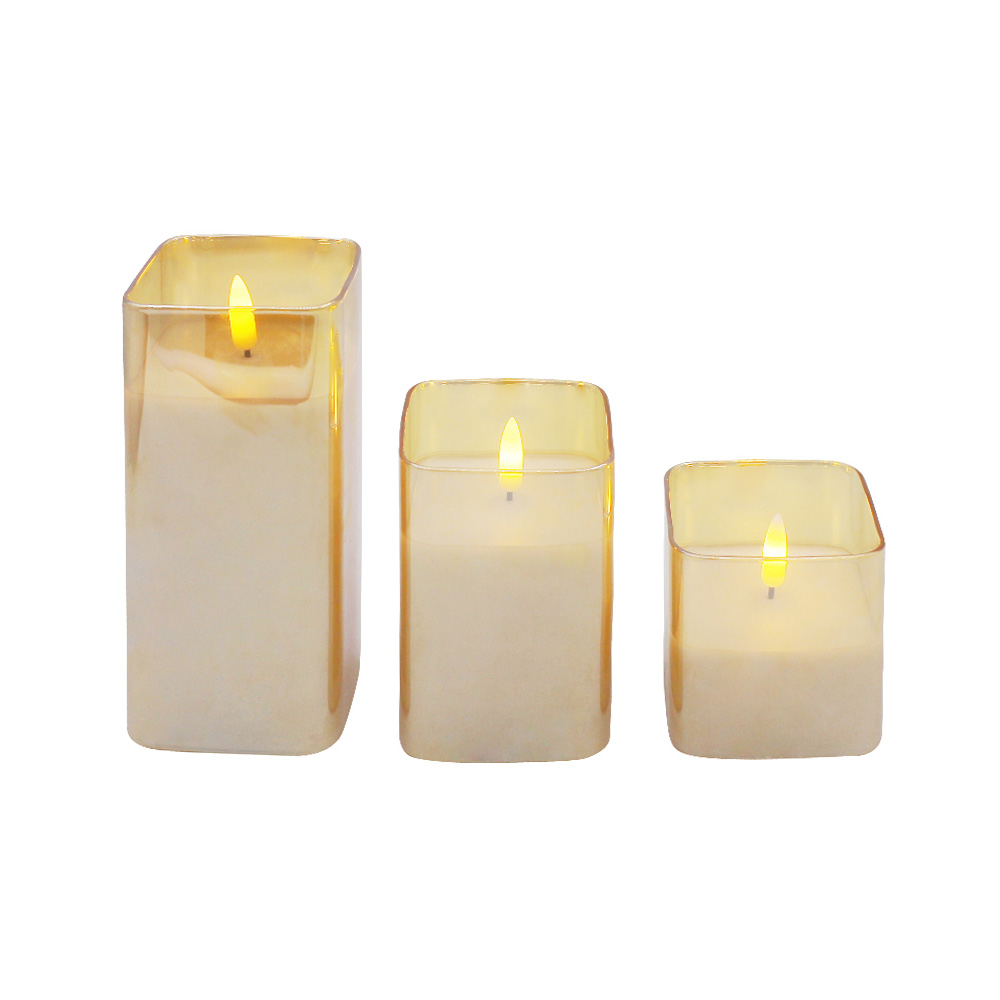 Glasrör 3d wick led pelarljuslampa